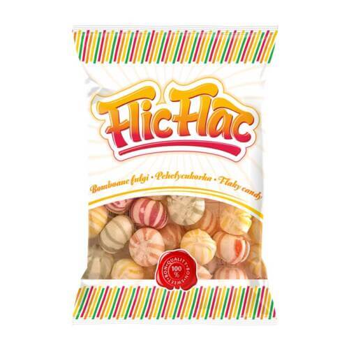 Bomboane Fulgi FlicFlac cu Aroma de Lamaie, Portocale, Vsine si Mar 70g