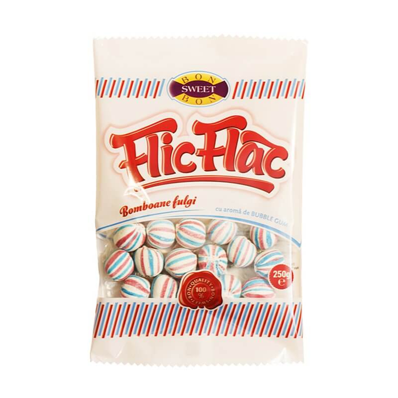Bomboane Fulgi FlicFlac cu Aroma de Bubble Gum 250g
