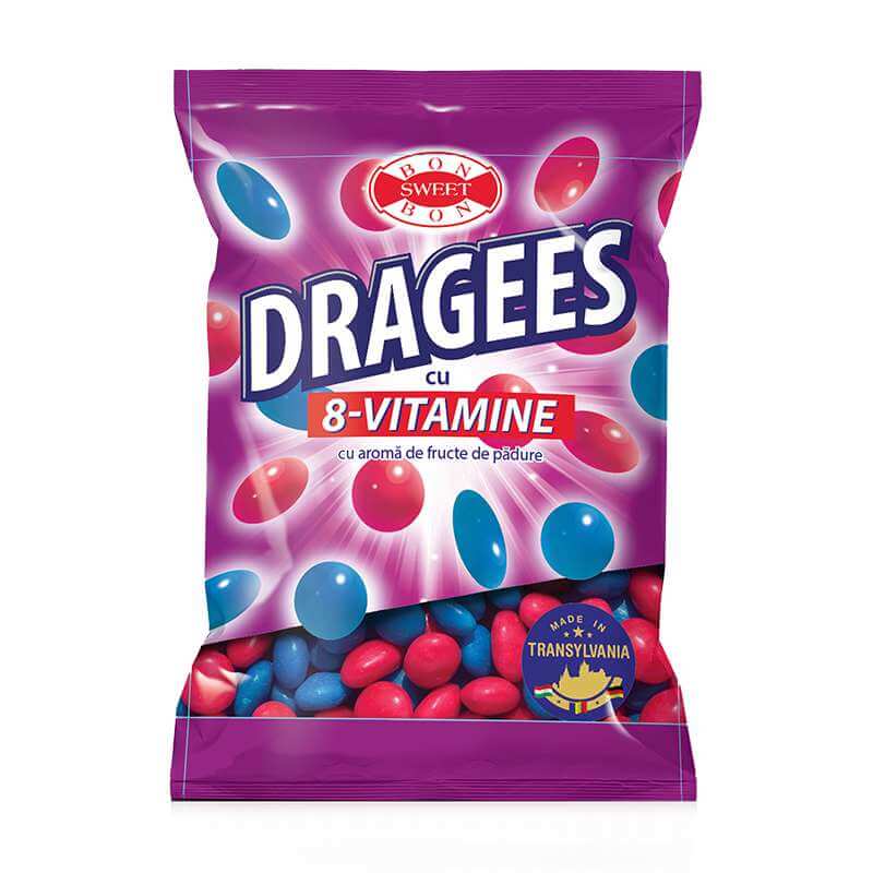 Drajeuri cu 8 Vitamine si cu Aroma de Fructe de Padure 100g