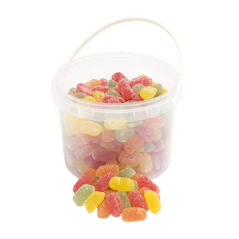 Jeleuri asortate Vrac în Găleată cu Aromă de Fructe: Lămâie, Portocală și Zmeură 2kg